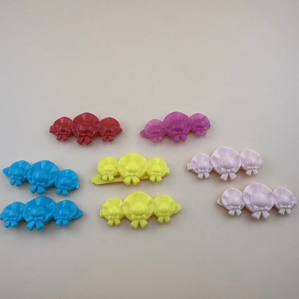 VTG 1980s Mold Used by Goody Snap Tight Barrettes Lot Pink Yellow Blue Red Pink